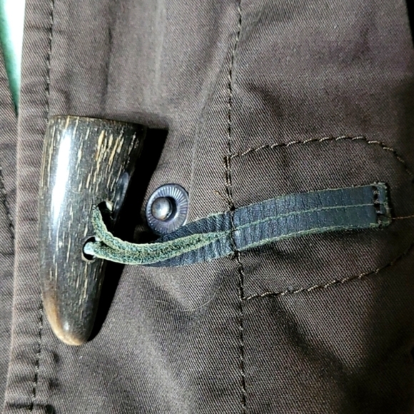 BURBERRY Brown Hoodie Nova Check Duffle Jacket Buffalo Horn Buttons Size XS/S - Picture 10 of 16